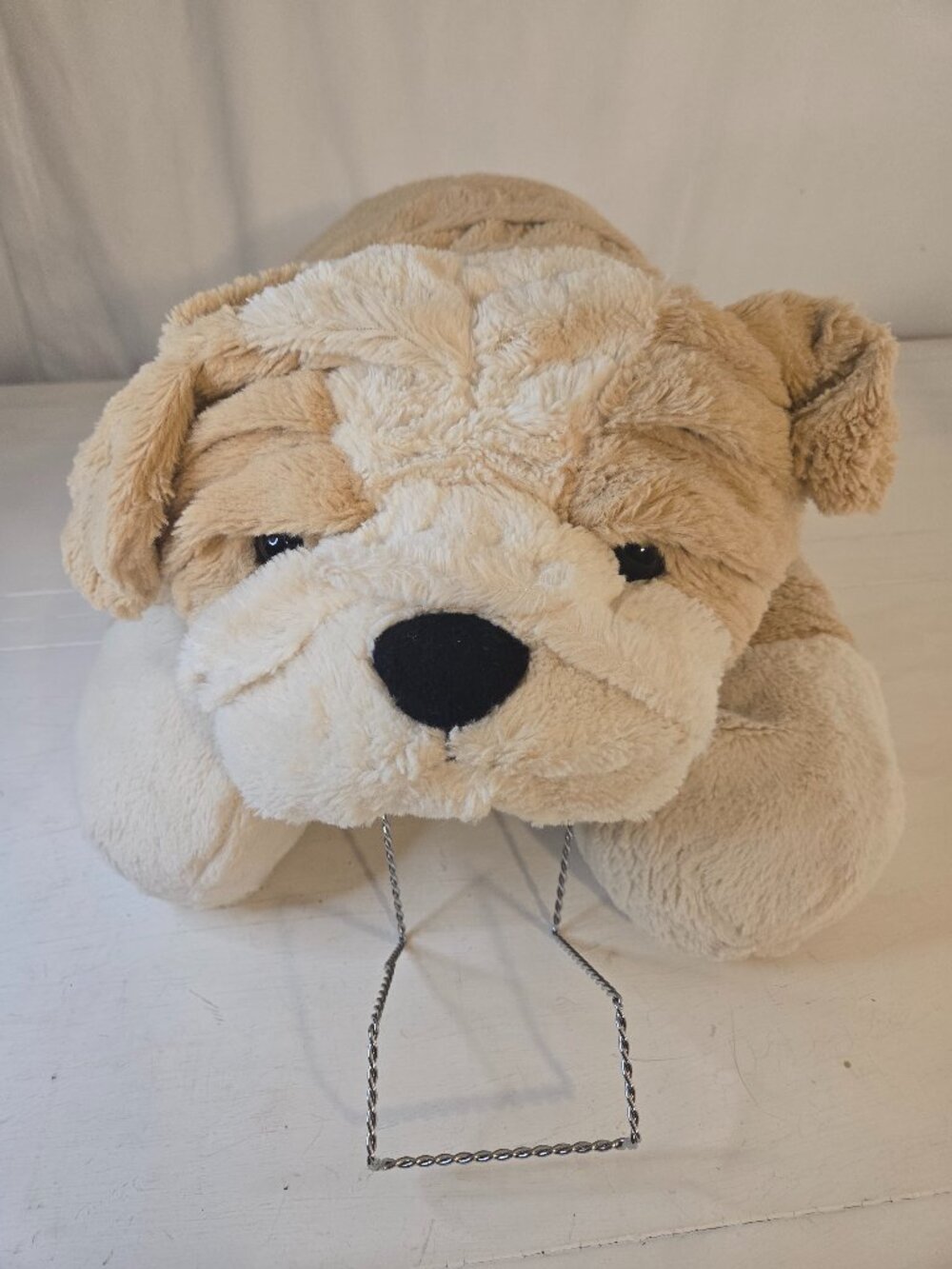 Circo Tan Cream Bulldog Plush Stuffed Huge Dog 2011 Rare 28" front to back paw